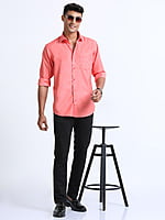 Premium Cotton Salmon Colour Shirt Full Sleeve