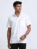 Cotton Finish White Shirt Half Sleeve