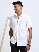 Cotton Finish White Shirt Half Sleeve