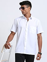 Fine Cotton White Shirt Half Sleeve