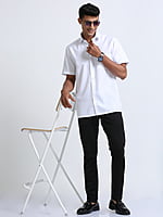 Fine Cotton White Shirt Half Sleeve