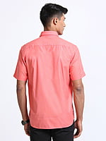 Premium Cotton Shirt Salmon Colour Half Sleeve