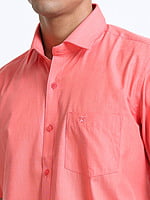 Premium Cotton Shirt Salmon Colour Half Sleeve