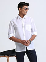 Cotton Linen White Shirt Full Sleeve
