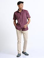 Economic Shirt Purple Colour Half Sleeve