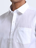 Cotton Linen White Shirt Half Sleeve