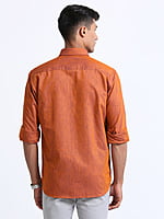 Cotton Linen Coral Colour Shirt Full Sleeve